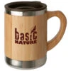 Basic Nature - Tasse En Acier Inoxydable Avec Bambou - Tasse -Matériel De Camping basic nature tasse en acier inoxydable avec bambou tasse